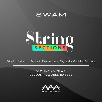 SWAM String Sections is a truly innovative suite of four plug-ins, corresponding to the orchestra sections Violins, Violas, Cellos, and Double Basses, and based on Audio Modeling’s exclusive modeling technology.