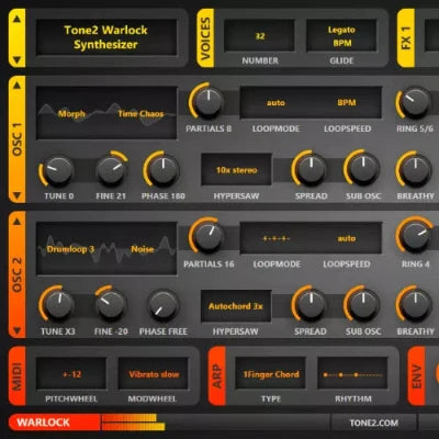 Warlock is a powerful synthesizer that enables an efficient workflow with a reduced user interface. It offers high-end sound and 2140 sounds. The random button generates an unlimited number of unheard but useful sounds.